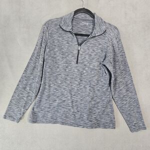 Columbia Womens XL Long Sleeve 1/4 Zip Shirt Gray Heather Outdoors